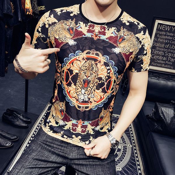2021 new summer korean tide camiseta slim fit for leopard tee shirt homme short black gold baroque printing men tshirt 179o, White;black
2021 new summer korean tide camiseta slim fit for leopard tee shirt homme short black gold baroque printing men tshirt 179o, White;black