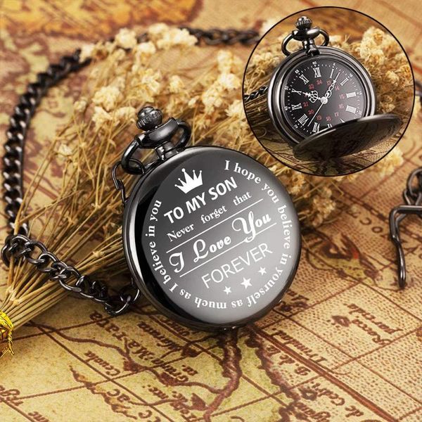 pocket watches vintage quartz mechanical watch to my son i love you foever classic clock for boy bitthday gift, Slivery;golden
pocket watches vintage quartz mechanical watch to my son i love you foever classic clock for boy bitthday gift, Slivery;golden