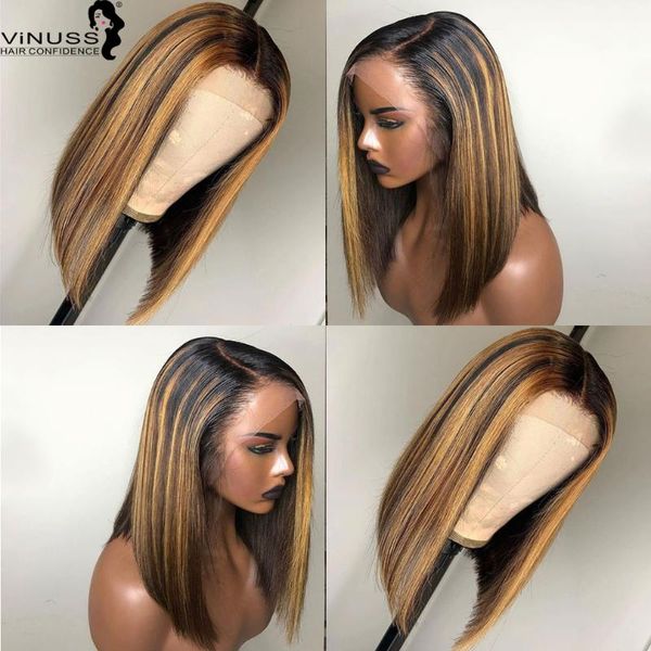 lace wigs honey blonde highlight color 1b/4#27# bob wig 13x6 short frontal human hair pre plucked brazilian remy vinuss, Black;brown
lace wigs honey blonde highlight color 1b/4#27# bob wig 13x6 short frontal human hair pre plucked brazilian remy vinuss, Black;brown