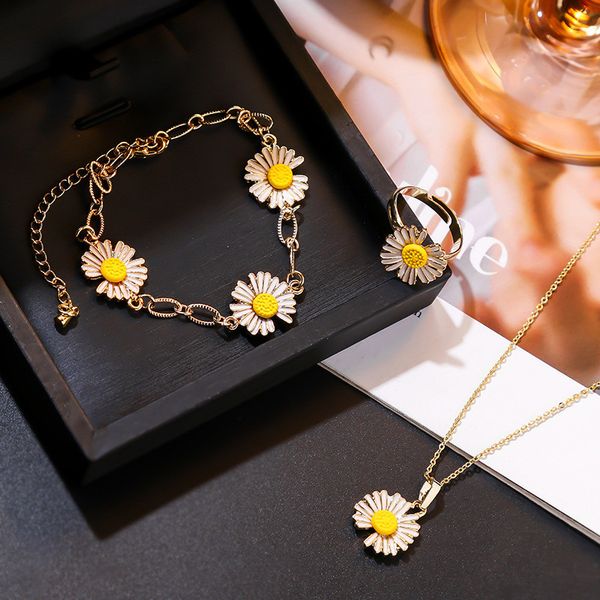 jewelry sets titanium steel fashion small fresh daisy rings bracelets and necklaces set for women 2021 korean summer accessories, Black
jewelry sets titanium steel fashion small fresh daisy rings bracelets and necklaces set for women 2021 korean summer accessories, Black