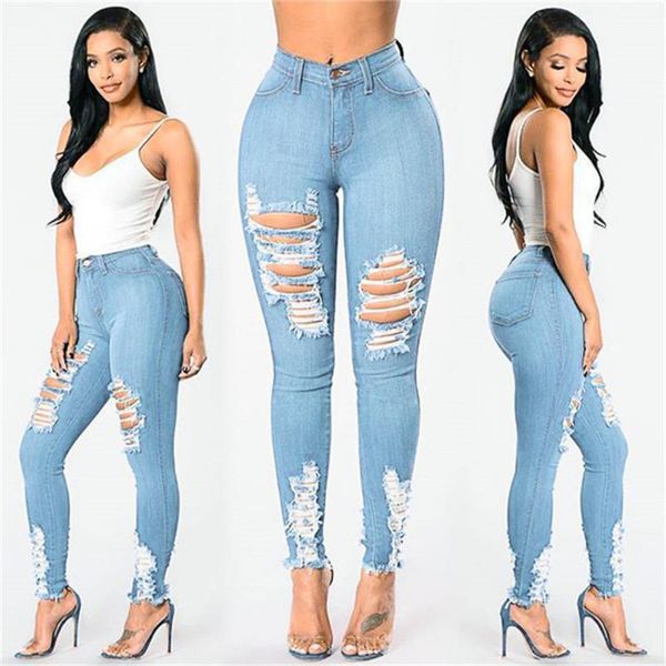 women's jeans fashion for women thin skinny denim street casual hole high waist pencil pants female trousers, Blue
women's jeans fashion for women thin skinny denim street casual hole high waist pencil pants female trousers, Blue