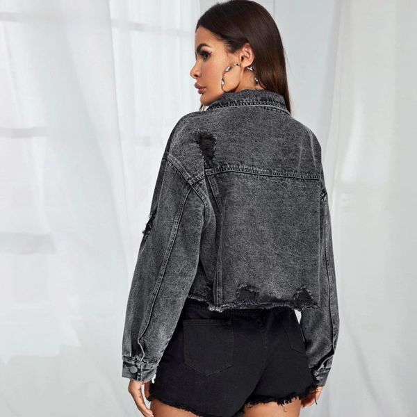 women's jackets women spring female jacket fall dark gray long sleeve short cropped jeans black casual ladies denim, Black;brown
women's jackets women spring female jacket fall dark gray long sleeve short cropped jeans black casual ladies denim, Black;brown