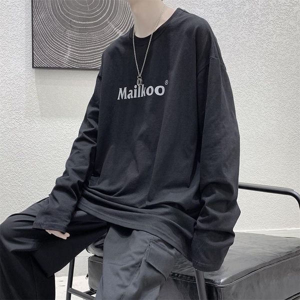 men's t-shirts men t shirt oversized autumn long sleeve o neck letter print hip japan style retro male clothing couple vintage high str, White;black
men's t-shirts men t shirt oversized autumn long sleeve o neck letter print hip japan style retro male clothing couple vintage high str, White;black