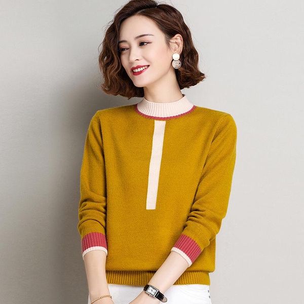 women's sweaters 2021 fall winter womans clothes turtleneck yellow red black patchwork striped sweater , 4xl knit pullover for women, White;black
women's sweaters 2021 fall winter womans clothes turtleneck yellow red black patchwork striped sweater , 4xl knit pullover for women, White;black