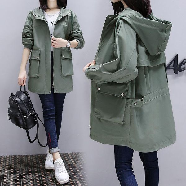 women's trench coats spring autumn large size 3xl hooded windbreaker mid-length coat 2021 female casual outerwear s939, Tan;black
women's trench coats spring autumn large size 3xl hooded windbreaker mid-length coat 2021 female casual outerwear s939, Tan;black