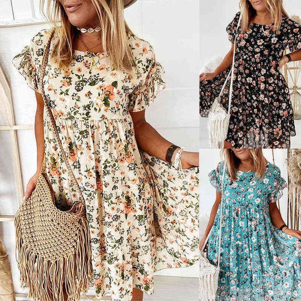 summer floral print dress women causal ruffles short sleeve dresses bohemian o neck a-line loose female mini dress vestidos y1006, Black;gray
summer floral print dress women causal ruffles short sleeve dresses bohemian o neck a-line loose female mini dress vestidos y1006, Black;gray