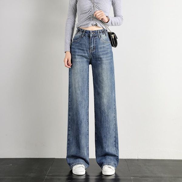 women's jeans high waist wide leg women vintage pockets all-match elegant womens trousers korean style streetwear chic, Blue
women's jeans high waist wide leg women vintage pockets all-match elegant womens trousers korean style streetwear chic, Blue