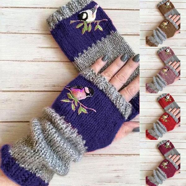 sports gloves embroidery birds knitting fingerless women knitted block splice mittens finger glove for girls, Black
sports gloves embroidery birds knitting fingerless women knitted block splice mittens finger glove for girls, Black