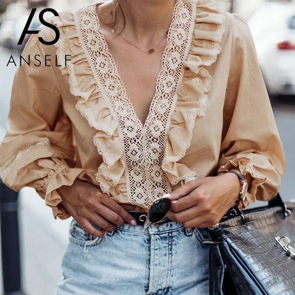 women's blouses & shirts elegant women blouse crochet lace vintage deep v neckline flare sleeve hollow out ruffle womens and, White
women's blouses & shirts elegant women blouse crochet lace vintage deep v neckline flare sleeve hollow out ruffle womens and, White