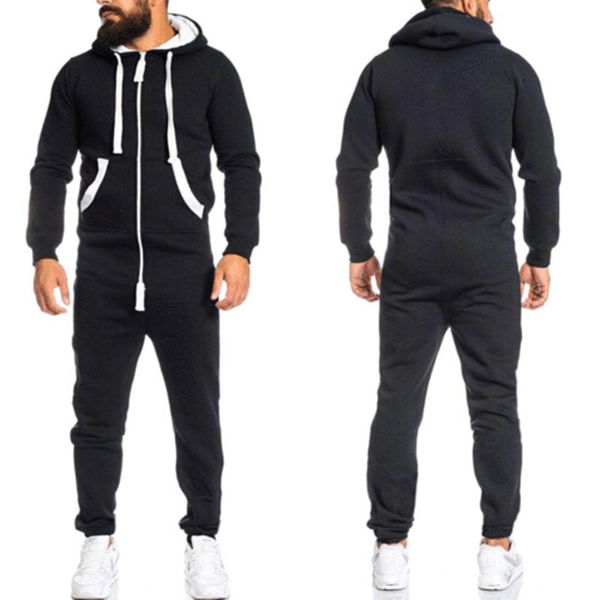 men's tracksuits brand autumn jumpsuit solid color long sleeve hooded zip-up casual romper with pockets for sports jogging fitness, Gray
men's tracksuits brand autumn jumpsuit solid color long sleeve hooded zip-up casual romper with pockets for sports jogging fitness, Gray