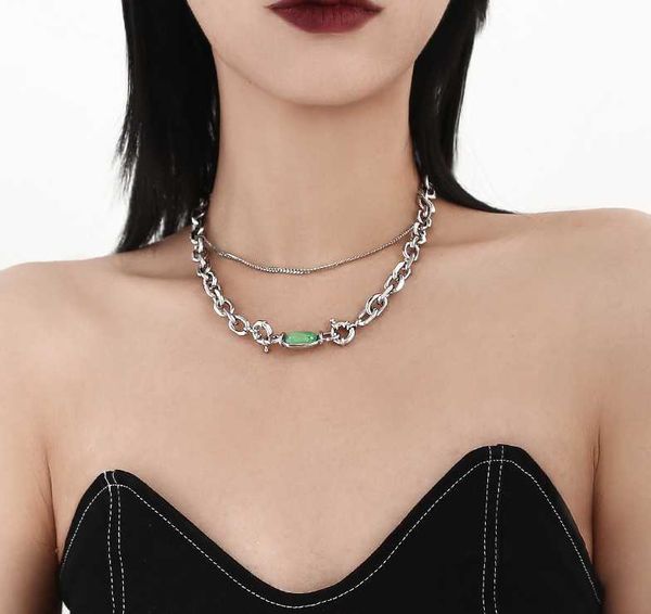 chains switchable gemstone necklace women personality design light luxury temperament ins trendy cool, Silver
chains switchable gemstone necklace women personality design light luxury temperament ins trendy cool, Silver