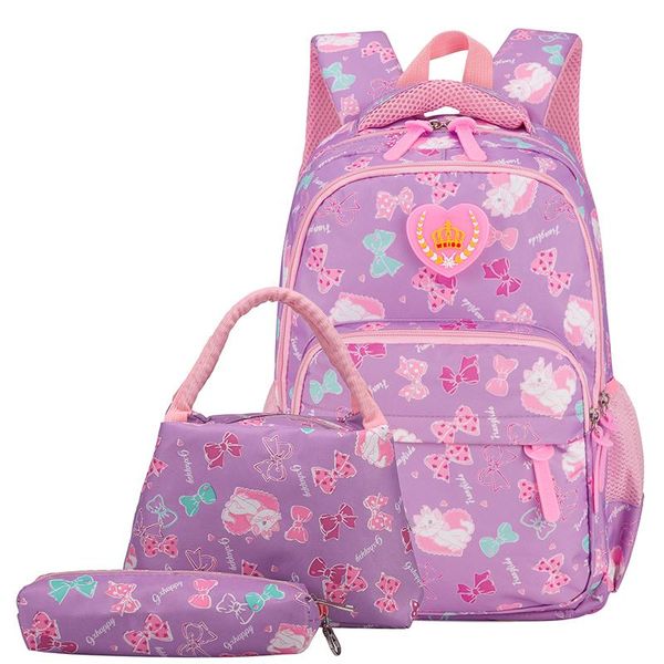 school bags 3pcs per set lovely girl backpack bow print nylon waterproof shoulder for women large capacity
school bags 3pcs per set lovely girl backpack bow print nylon waterproof shoulder for women large capacity