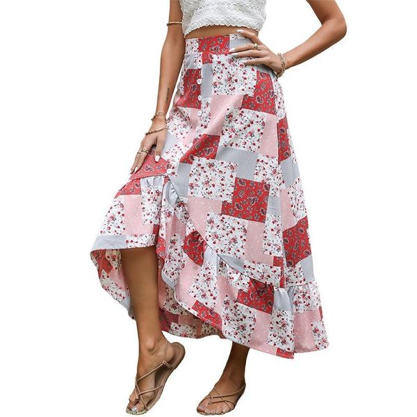 skirts women chiffon skirt loose mid-calf high-waisted national style office ladies vintage female spliced colorful, Black
skirts women chiffon skirt loose mid-calf high-waisted national style office ladies vintage female spliced colorful, Black
