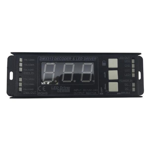 dmx512 decorder with led driver 3ch 12a digital display rgb controller pwm signal led strip controller
dmx512 decorder with led driver 3ch 12a digital display rgb controller pwm signal led strip controller