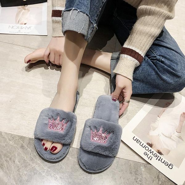 puimentiua fashion crown women fur slippers winter plush slippers warm home soft women indoor fluffy shoes hot, Black
puimentiua fashion crown women fur slippers winter plush slippers warm home soft women indoor fluffy shoes hot, Black