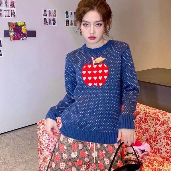 autumn winter korean fashion y2k women sweater heart-shaped apple jacquard knitted temperament loose pullover sweater coat, White;black
autumn winter korean fashion y2k women sweater heart-shaped apple jacquard knitted temperament loose pullover sweater coat, White;black