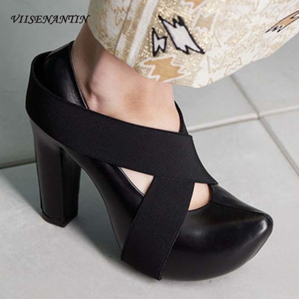 dress shoes pointed shallow mouth color matching high-heeled fashion personality cross straps belt buckle thick-heeled women's, Black
dress shoes pointed shallow mouth color matching high-heeled fashion personality cross straps belt buckle thick-heeled women's, Black