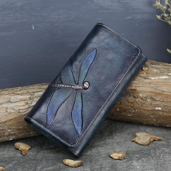 100% genuine leather vintage embossed dragonfly wallet long luxury cash purse soft bifold holder phone, Red;black
100% genuine leather vintage embossed dragonfly wallet long luxury cash purse soft bifold holder phone, Red;black