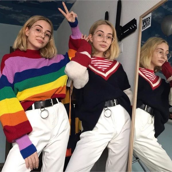 2021 turtleneck raiow striped sweaters women autumn knitted pullovers ladies knitwear k0rv, White;black
2021 turtleneck raiow striped sweaters women autumn knitted pullovers ladies knitwear k0rv, White;black