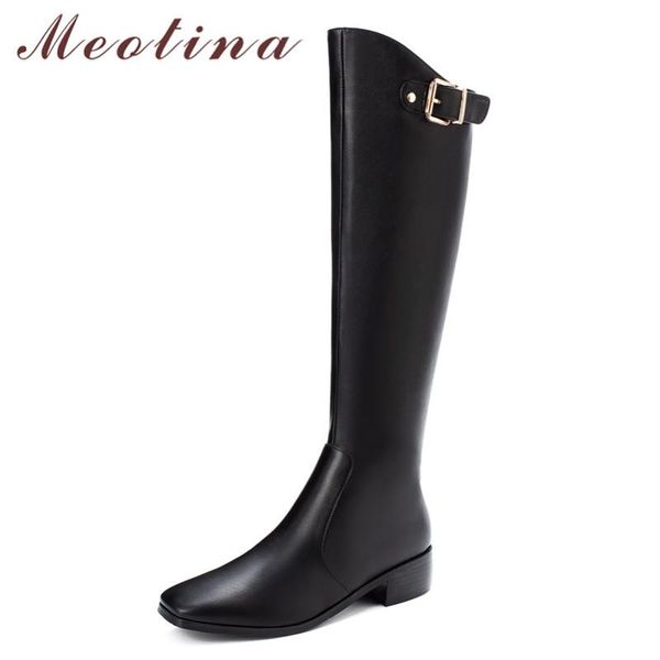 boots meotina western women shoes buckle mid heel knee-high square toe thick heels zip long ladies autumn brown 45, Black
boots meotina western women shoes buckle mid heel knee-high square toe thick heels zip long ladies autumn brown 45, Black