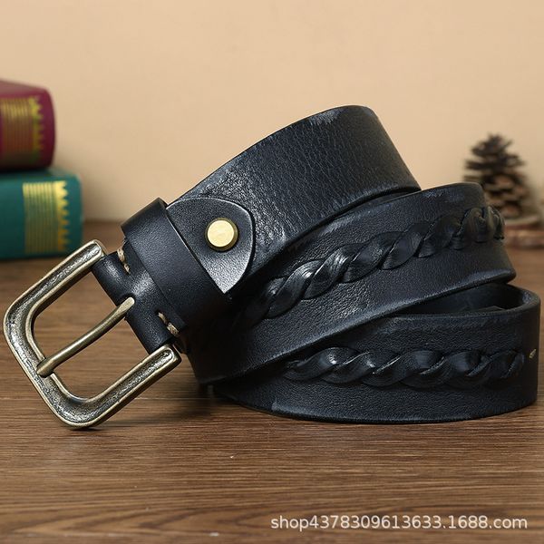 belts woven mens leather pin buckle handmade retro distressed trendy young personality brass belt no. 2, Black;brown
belts woven mens leather pin buckle handmade retro distressed trendy young personality brass belt no. 2, Black;brown