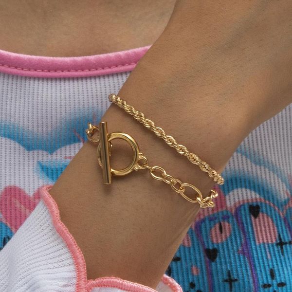 link, chain tauam punk gold bracelet female bohemian geometric ot buckle set jewelry girl party gift, Black
link, chain tauam punk gold bracelet female bohemian geometric ot buckle set jewelry girl party gift, Black