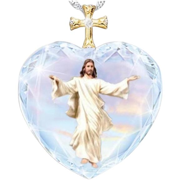 chains jesus pattern love shape crystal pendant necklace men's women's sliding accessories party jewelry, Silver
chains jesus pattern love shape crystal pendant necklace men's women's sliding accessories party jewelry, Silver