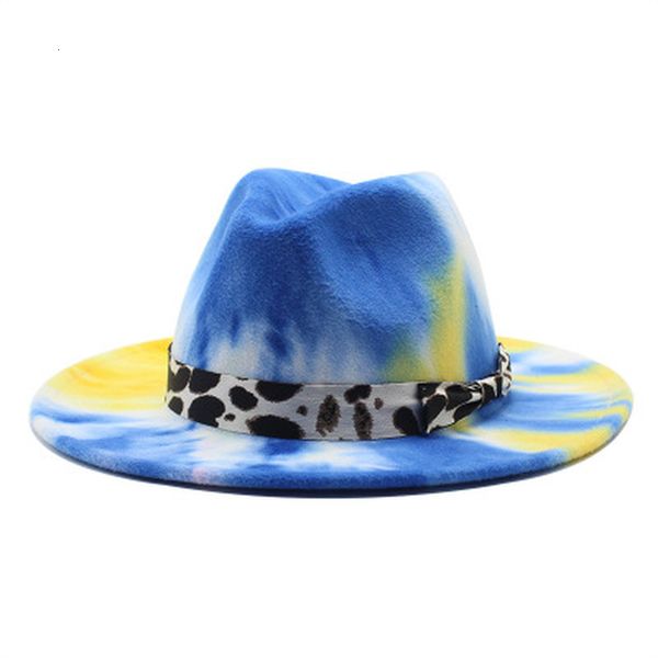 2021 new fedora autumn mulicolor tie dye winter with ribbon band cow pattern luxury hip hop street women hats men skdj, Blue;gray
2021 new fedora autumn mulicolor tie dye winter with ribbon band cow pattern luxury hip hop street women hats men skdj, Blue;gray