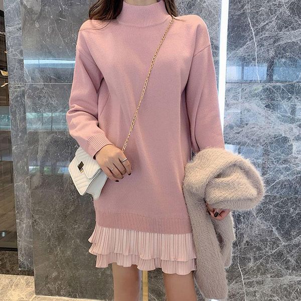casual dresses ruffle fashion patchwork sweater dress mini autumn and winter knit loose korean turtleneck long sleeve vestido f1419, Black;gray
casual dresses ruffle fashion patchwork sweater dress mini autumn and winter knit loose korean turtleneck long sleeve vestido f1419, Black;gray