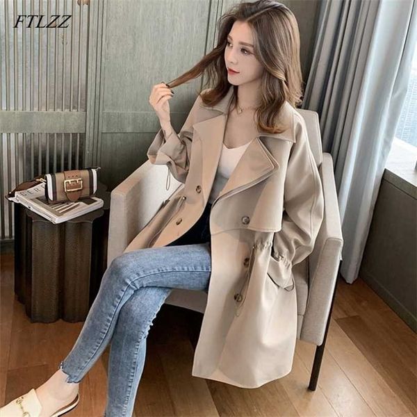 ftlzz women windbreaker spring autumn classic trench coat casual thin female overcoat long slim outwear s 211014, Black;brown
ftlzz women windbreaker spring autumn classic trench coat casual thin female overcoat long slim outwear s 211014, Black;brown