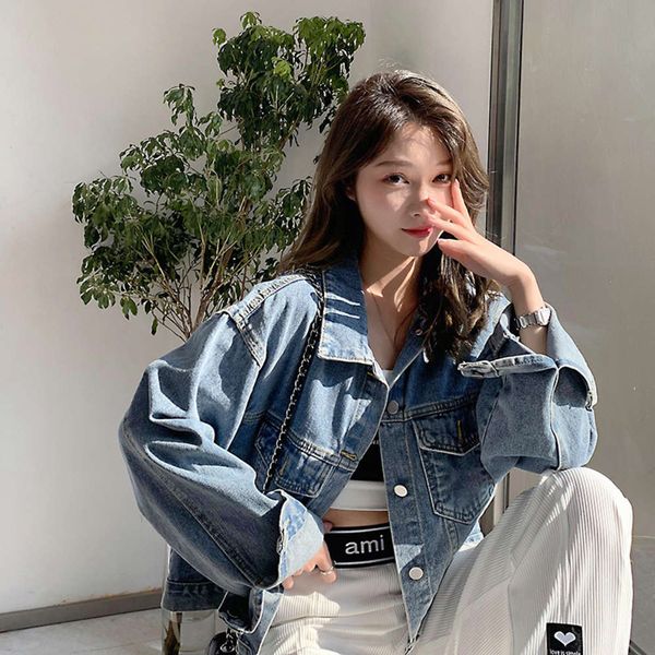 women's wear style small denim jacket autumn short jacket loose and versatile denim shirt women's top, Black;brown
women's wear style small denim jacket autumn short jacket loose and versatile denim shirt women's top, Black;brown