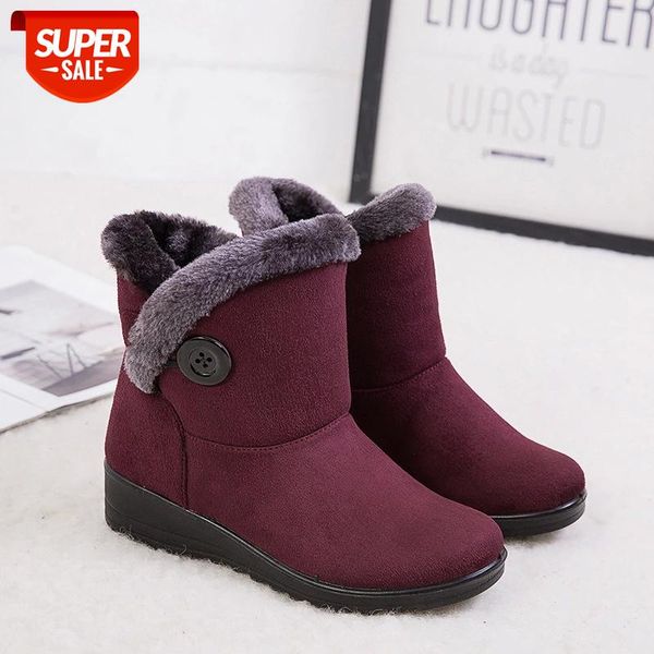 women boots 2021 new fashion warm snow boots women shoes slip on waterproof round toe winter ladies shoes #og52, Black