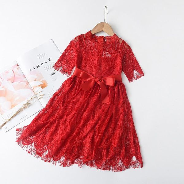 girl's dresses girls casual dress 2021 summer girl kids party costume princess sweet children hollow lace clothing 3-7 years, Red;yellow
girl's dresses girls casual dress 2021 summer girl kids party costume princess sweet children hollow lace clothing 3-7 years, Red;yellow