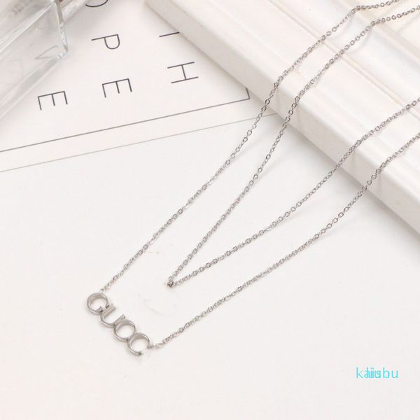 2021 extravagant design necklace double fashion love letter stainless steel women jewelry wholesale, Silver
2021 extravagant design necklace double fashion love letter stainless steel women jewelry wholesale, Silver