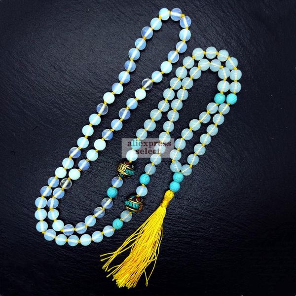 link, chain design natural opal semi-jewelry 8mm 108 beads mala necklace yoga tassel bracelet hand knotted women sweater, Black
link, chain design natural opal semi-jewelry 8mm 108 beads mala necklace yoga tassel bracelet hand knotted women sweater, Black