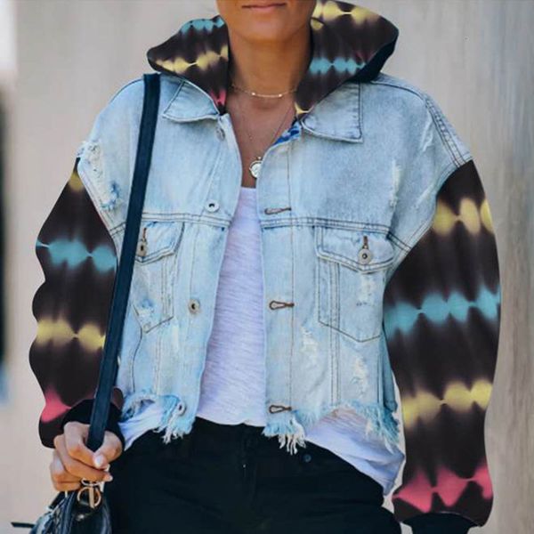 2021 new ripped tassel boyfriend style jeans coat fashion tie dye patchwork denim jackets batwing sleeve loose overcoats j8wz, Black;brown
2021 new ripped tassel boyfriend style jeans coat fashion tie dye patchwork denim jackets batwing sleeve loose overcoats j8wz, Black;brown