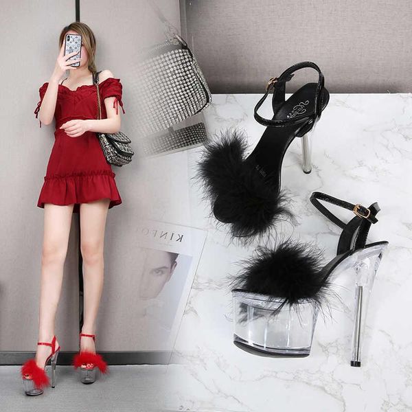 sandals women fur transparent platforms 2021 summer high heel 17cm fashion show stilettos female party pole dance shoes, Black
sandals women fur transparent platforms 2021 summer high heel 17cm fashion show stilettos female party pole dance shoes, Black