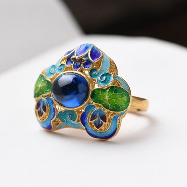2021 new pure s925 sier gold-plated woman cloisonne enamel cloud lotus ful red corundum open ring fashion jewellery bks4, Silver
2021 new pure s925 sier gold-plated woman cloisonne enamel cloud lotus ful red corundum open ring fashion jewellery bks4, Silver