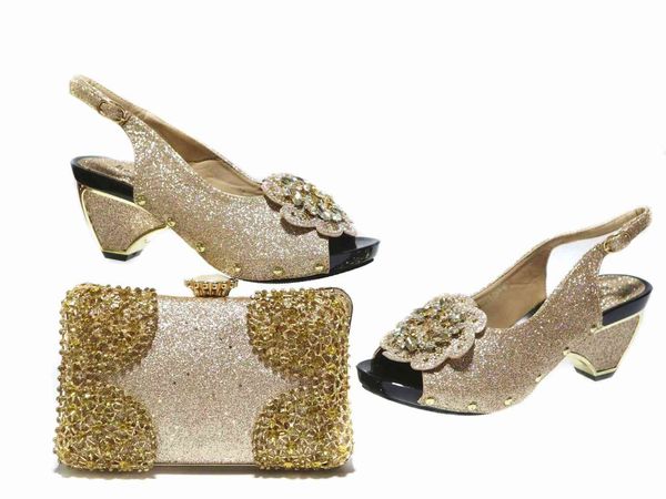 women shoes big size 4142 women chunky heels with stones bag, Black