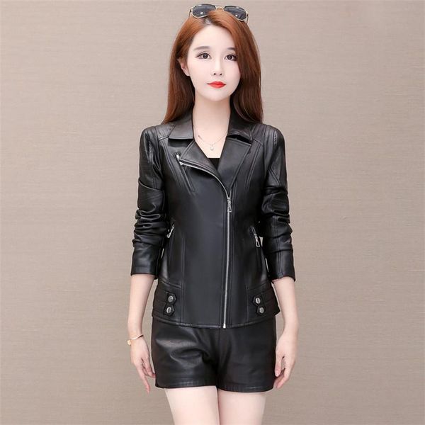 women's leather & faux women jacket black plus size long sleeve moto coat 2021 spring autumn korean zipper pockets short jd753
women's leather & faux women jacket black plus size long sleeve moto coat 2021 spring autumn korean zipper pockets short jd753