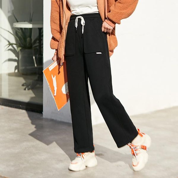 women's pants & capris semir women sports black trousers autumn and winter plus cashmere casual loose straight trend, Black;white
women's pants & capris semir women sports black trousers autumn and winter plus cashmere casual loose straight trend, Black;white