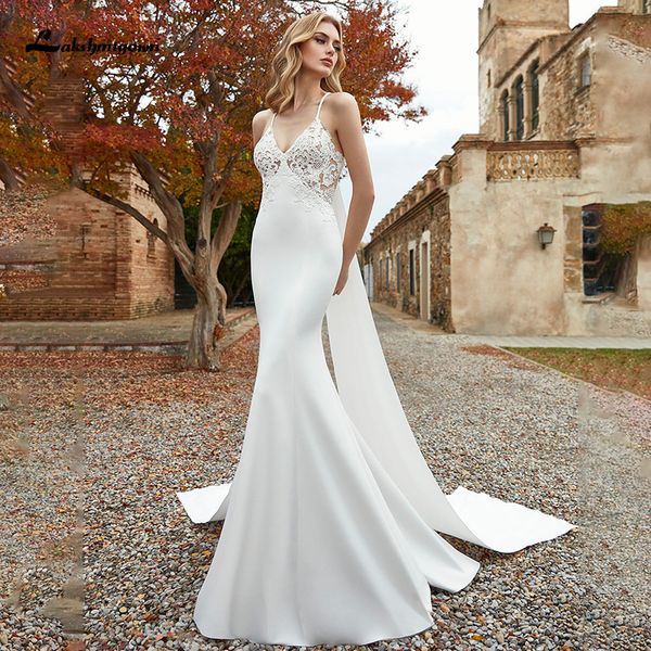 2021 deep v-neck vintage mermaid wedding es appliques with train satin new beach bridal gowns robe de mariee oz0j, White
2021 deep v-neck vintage mermaid wedding es appliques with train satin new beach bridal gowns robe de mariee oz0j, White