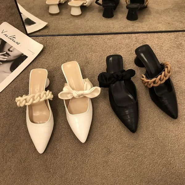 three-style carved sandals women solid pointed toe mules slippers bow-knot/chains shoes woman strange high heels sandalias mujer, Black
three-style carved sandals women solid pointed toe mules slippers bow-knot/chains shoes woman strange high heels sandalias mujer, Black