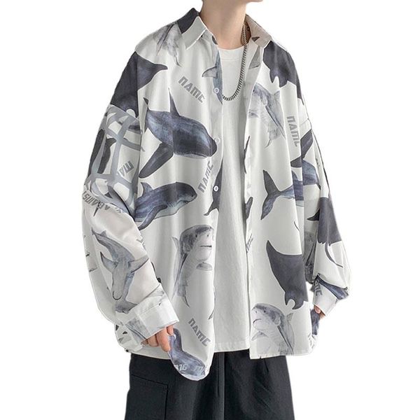men's t-shirts summer and autumn long-sleeved shirt men ins hong kong style loose tide print korean version of the trend a thin jacket, White;black
men's t-shirts summer and autumn long-sleeved shirt men ins hong kong style loose tide print korean version of the trend a thin jacket, White;black