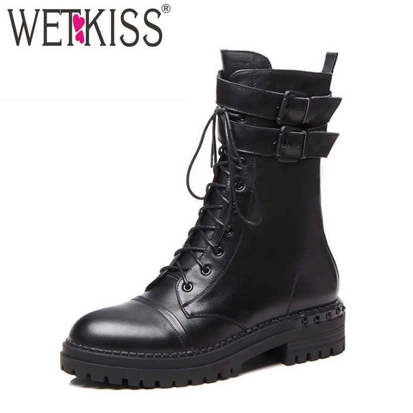 wetkiss cow leather rivet women boots lace up round toe footwear motorcycle female boot platform military shoes woman winter 210630, Black
wetkiss cow leather rivet women boots lace up round toe footwear motorcycle female boot platform military shoes woman winter 210630, Black