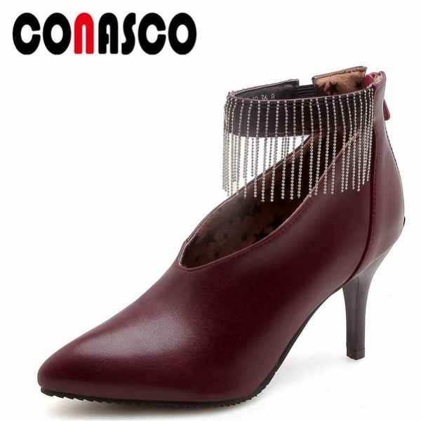 dress shoes conasco spring summer brand women pumps ankle strap party wedding high heels woman fringe chain dancing, Black
dress shoes conasco spring summer brand women pumps ankle strap party wedding high heels woman fringe chain dancing, Black