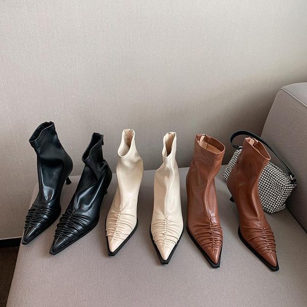 boots elegant women ankle pointed toe sock booties thin high heels pumps black brown beige stretch botas solid color
boots elegant women ankle pointed toe sock booties thin high heels pumps black brown beige stretch botas solid color