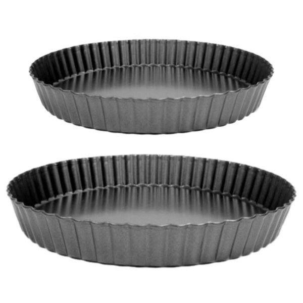2 pcs non-stick quiche flan pan molds pie pizza cake round mould removable loose bottom fluted pan bakeware 8in & 9in
2 pcs non-stick quiche flan pan molds pie pizza cake round mould removable loose bottom fluted pan bakeware 8in & 9in