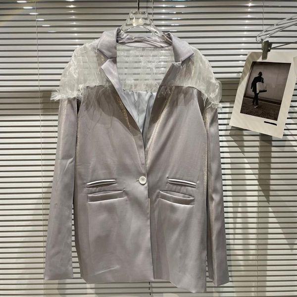 women's suits & blazers european autumn catwalk style mesh bright silk stitching double pocket long-sleeved suit women fashion streetwe, White;black
women's suits & blazers european autumn catwalk style mesh bright silk stitching double pocket long-sleeved suit women fashion streetwe, White;black