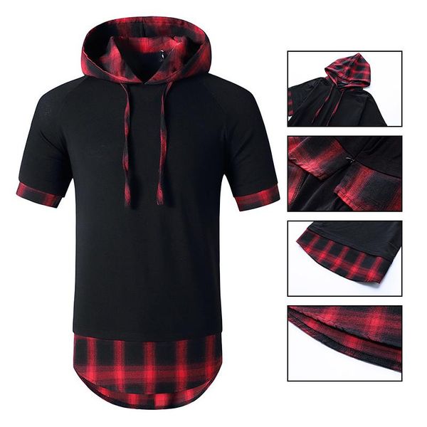 men's t-shirts casual fashion street t-shirt hip hop hooded short sleeve flannel, White;black
men's t-shirts casual fashion street t-shirt hip hop hooded short sleeve flannel, White;black